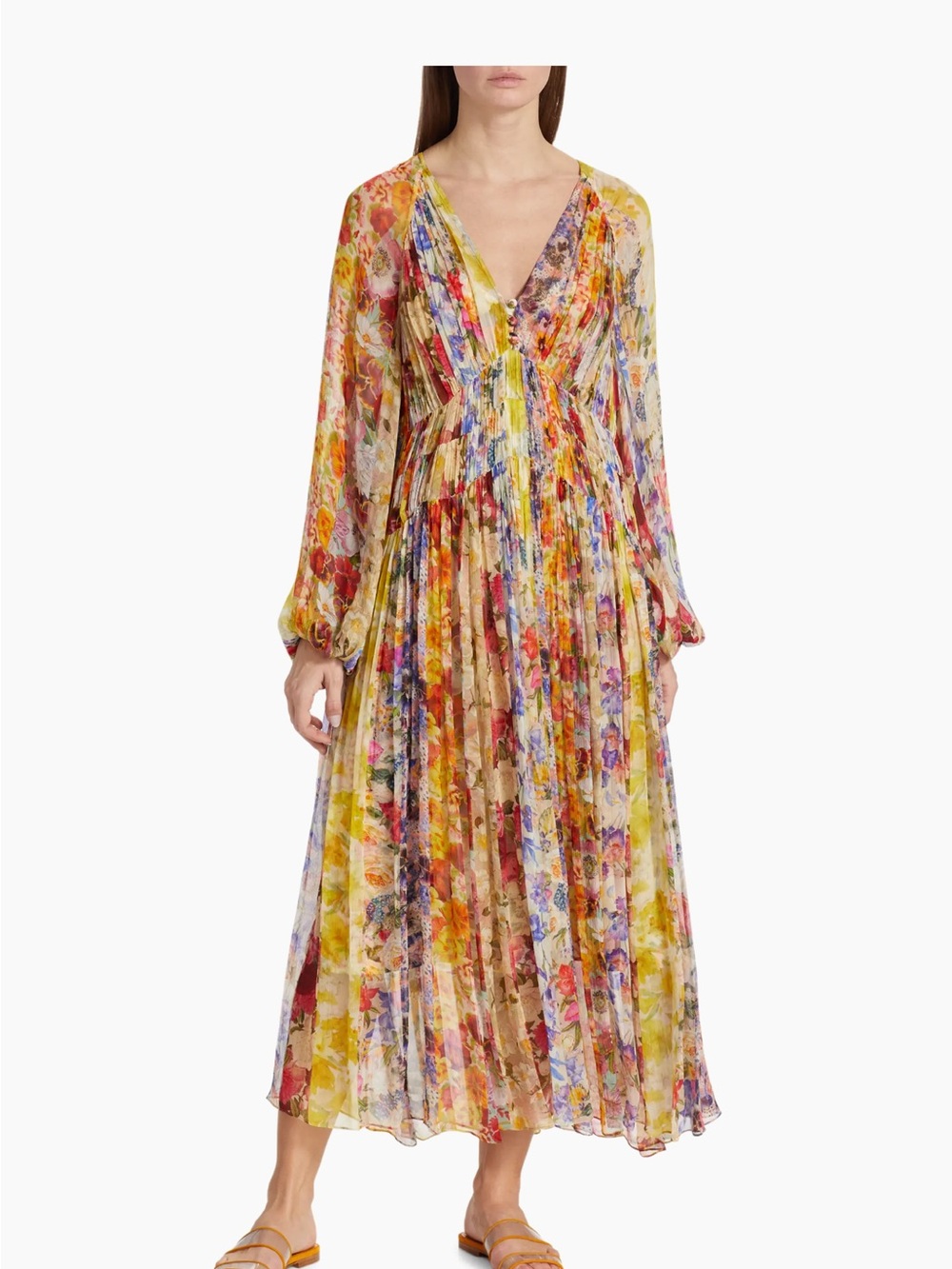 Zimmermann -NWT- Wonderland Floral Midi - Spliced Striped Floral - Sz 1 (4-6)